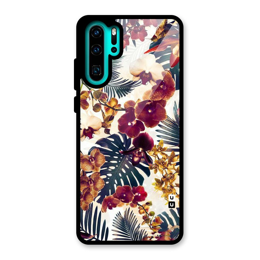 Vintage Rustic Flowers Glass Back Case for Huawei P30 Pro