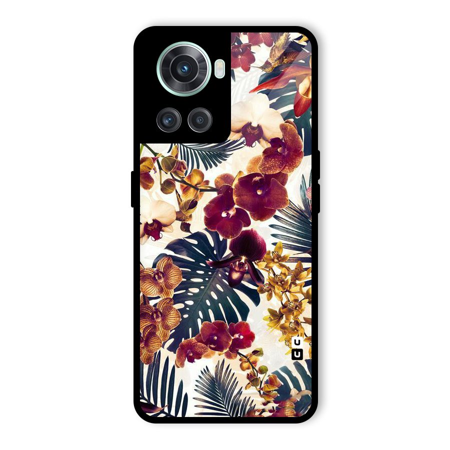 Vintage Rustic Flowers Glass Back Case for OnePlus 10R