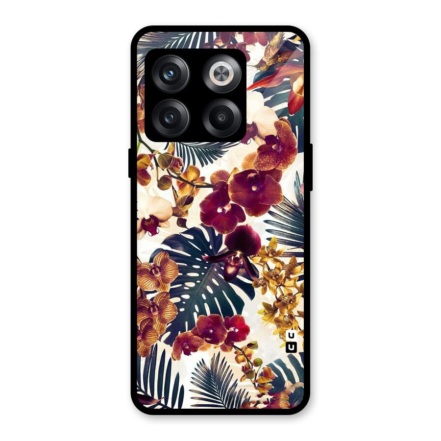 Vintage Rustic Flowers Glass Back Case for OnePlus 10T