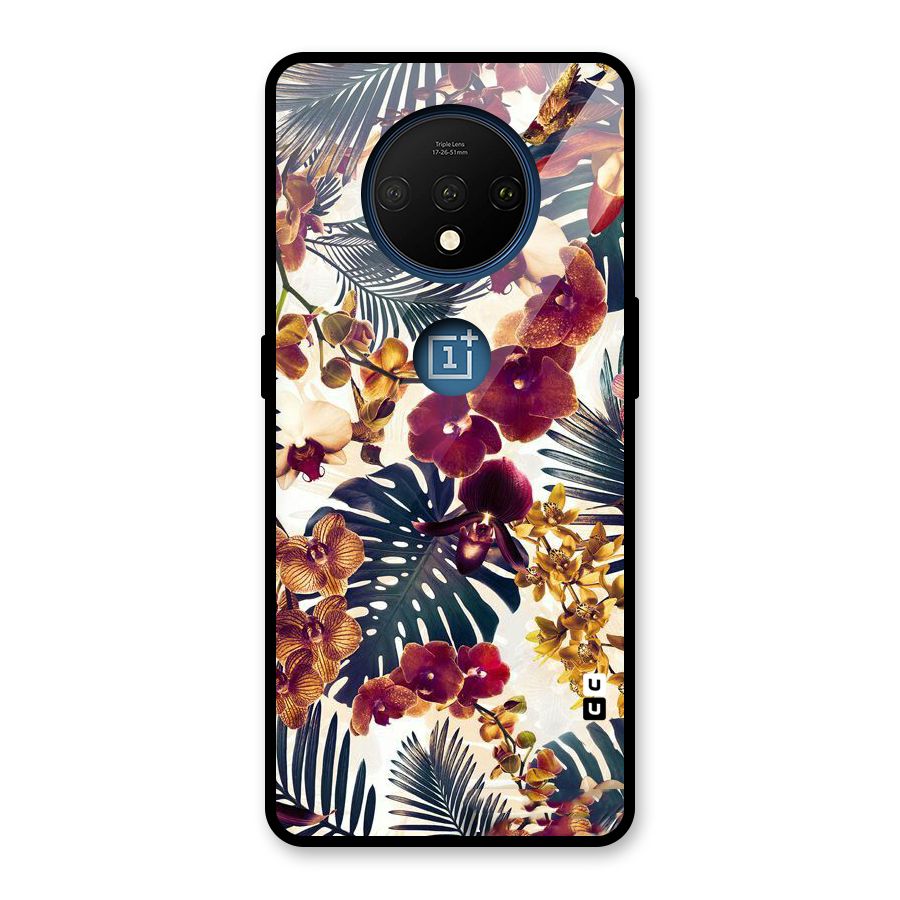 Vintage Rustic Flowers Glass Back Case for OnePlus 7T