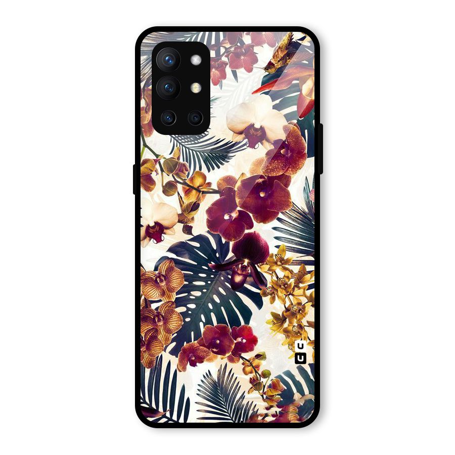 Vintage Rustic Flowers Glass Back Case for OnePlus 9R