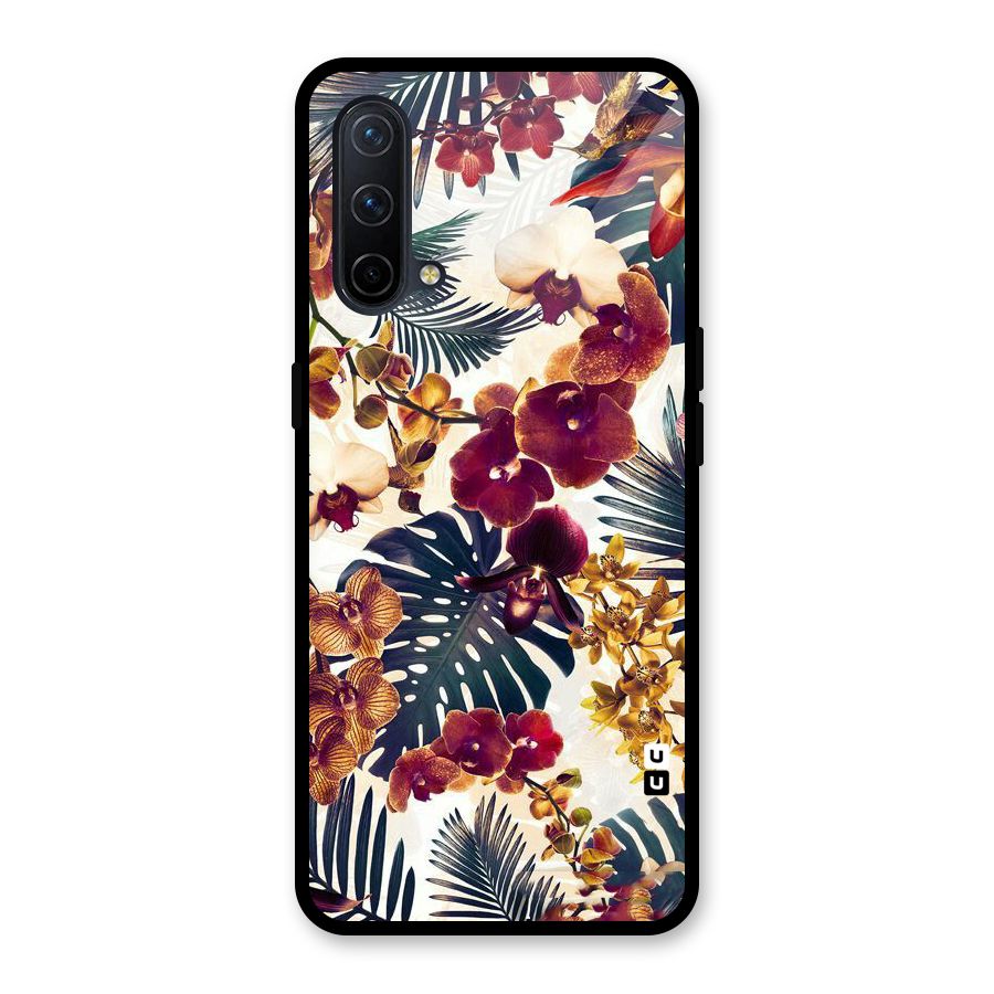 Vintage Rustic Flowers Glass Back Case for OnePlus Nord CE 5G