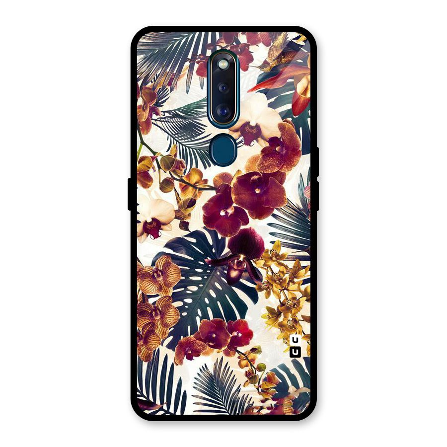 Vintage Rustic Flowers Glass Back Case for Oppo F11 Pro