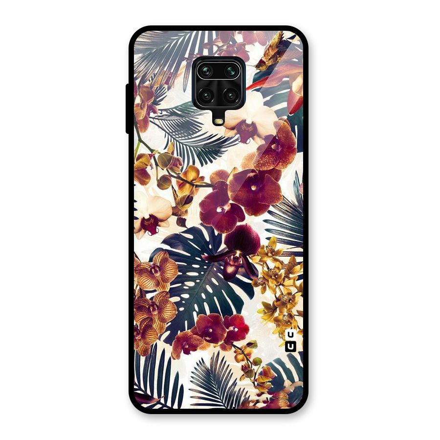 Vintage Rustic Flowers Glass Back Case for Poco M2 Pro