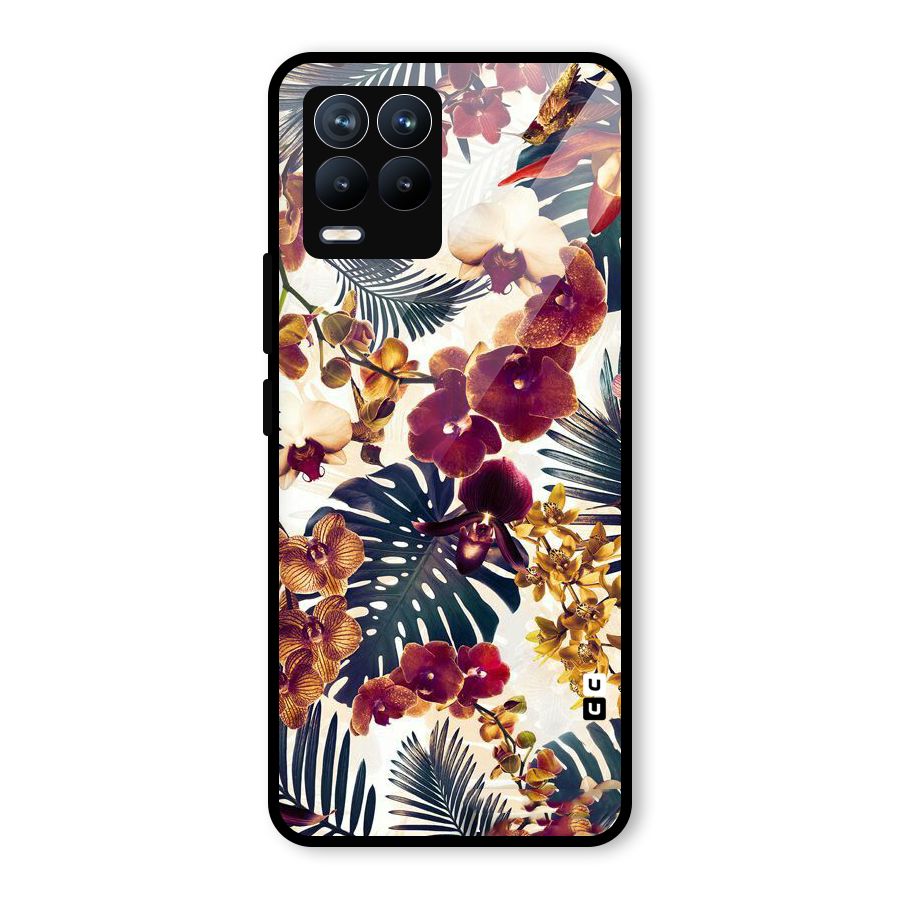 Vintage Rustic Flowers Glass Back Case for Realme 8 Pro