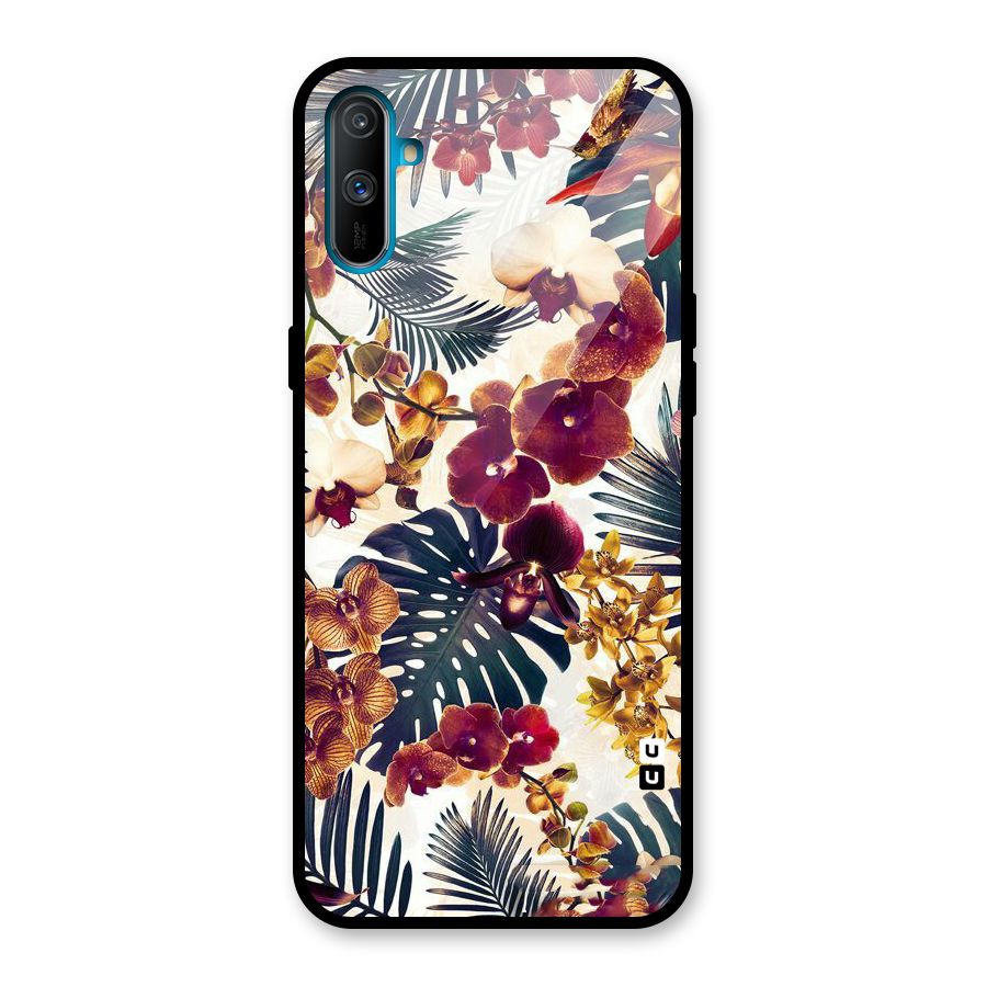 Vintage Rustic Flowers Glass Back Case for Realme C3