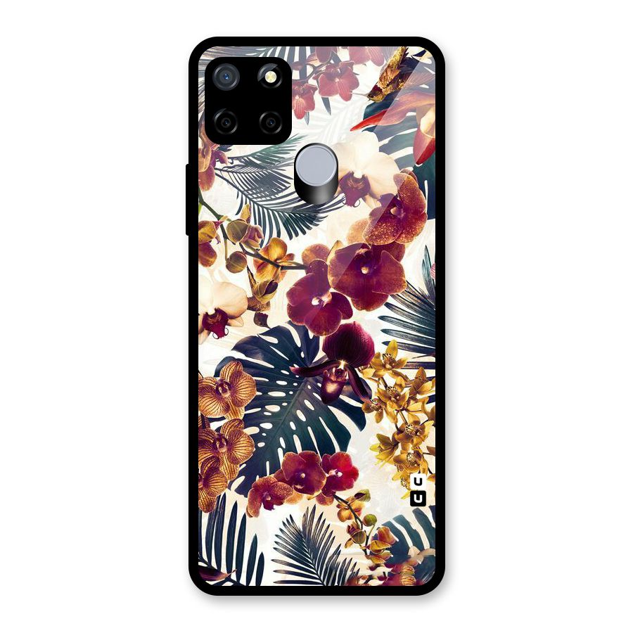 Vintage Rustic Flowers Glass Back Case for Realme Narzo 20