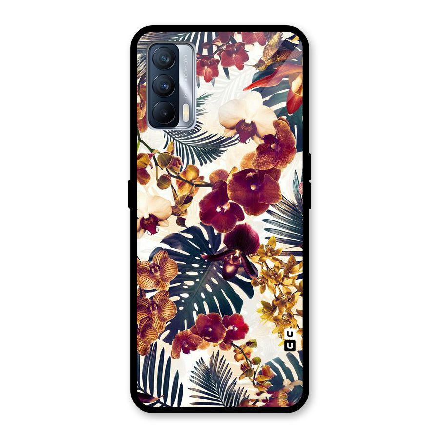 Vintage Rustic Flowers Glass Back Case for Realme X7
