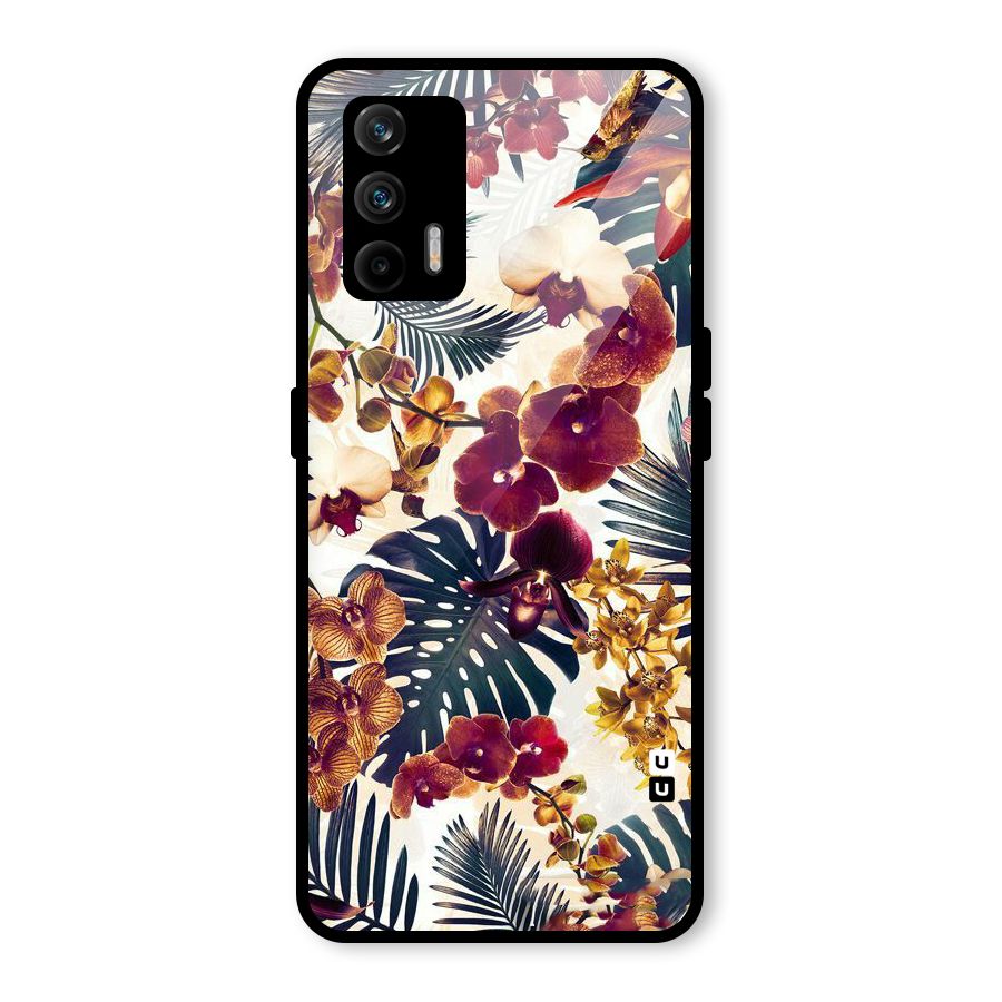 Vintage Rustic Flowers Glass Back Case for Realme X7 Max