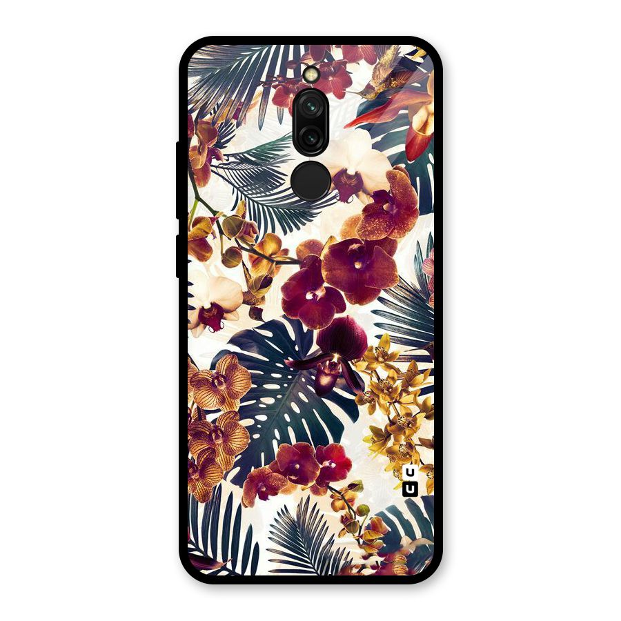 Vintage Rustic Flowers Glass Back Case for Redmi 8