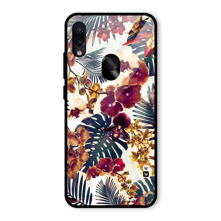 Vintage Rustic Flowers Glass Back Case for Redmi Note 7 Pro