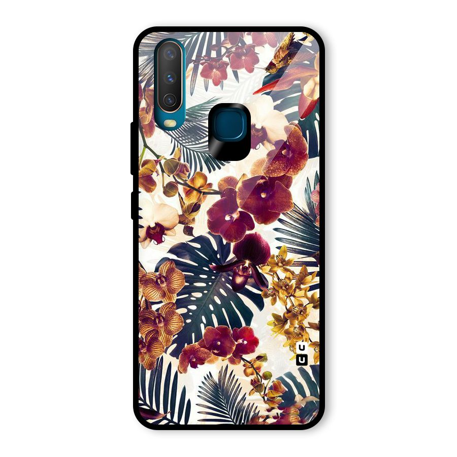 Vintage Rustic Flowers Glass Back Case for Vivo Y17