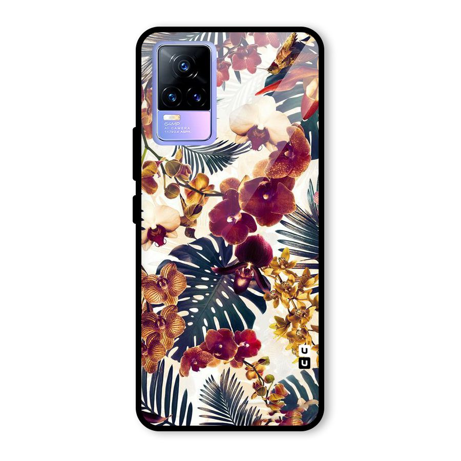 Vintage Rustic Flowers Glass Back Case for Vivo Y73
