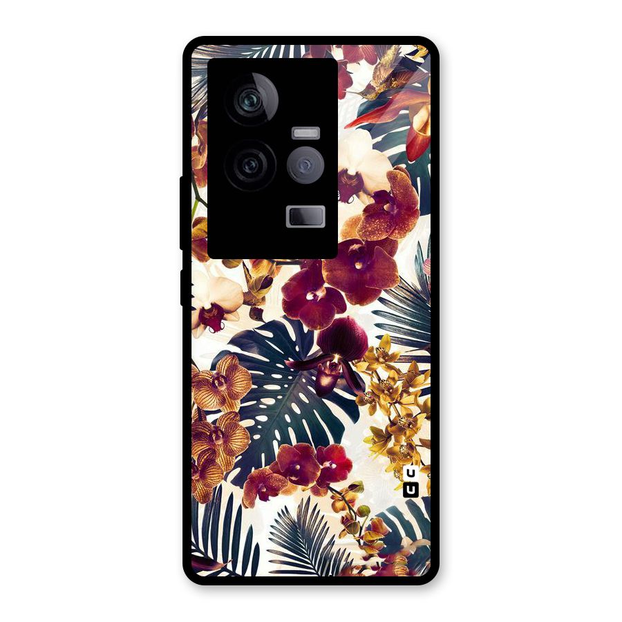 Vintage Rustic Flowers Glass Back Case for Vivo iQOO 11 5G