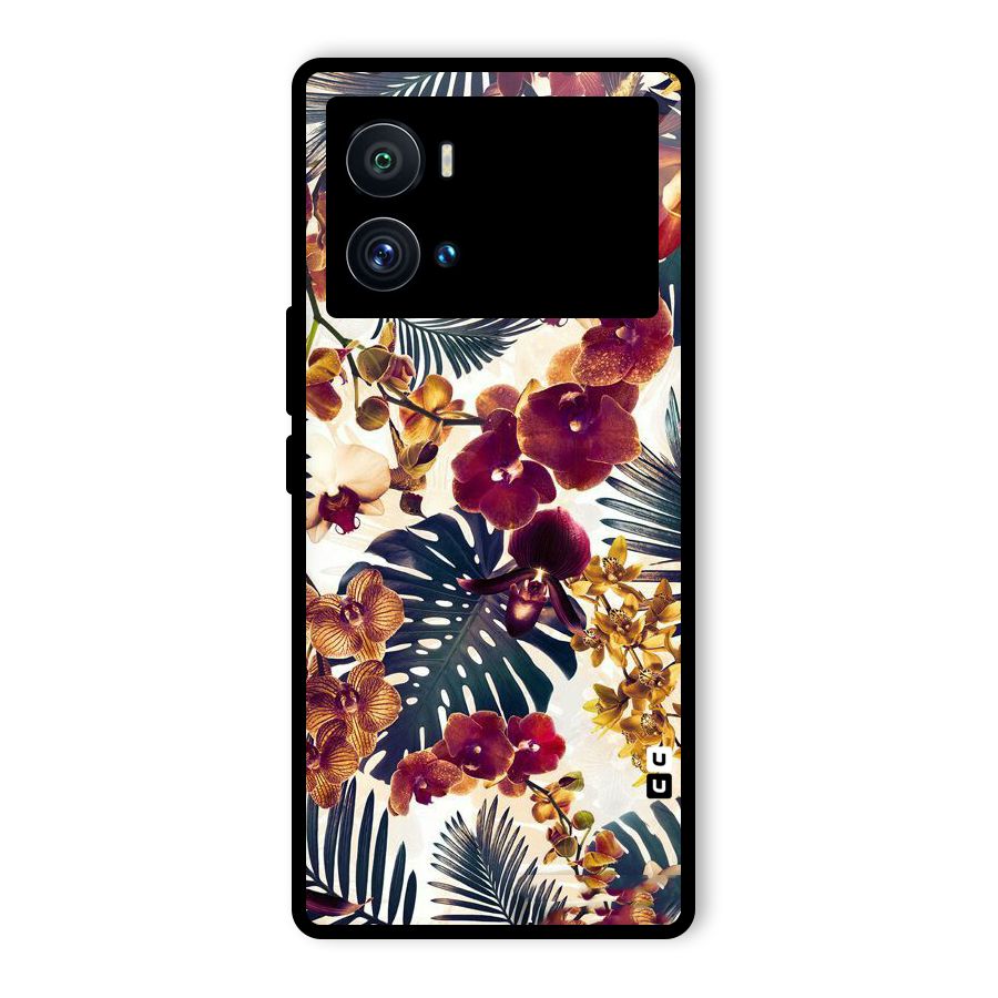 Vintage Rustic Flowers Glass Back Case for Vivo iQOO 9 Pro