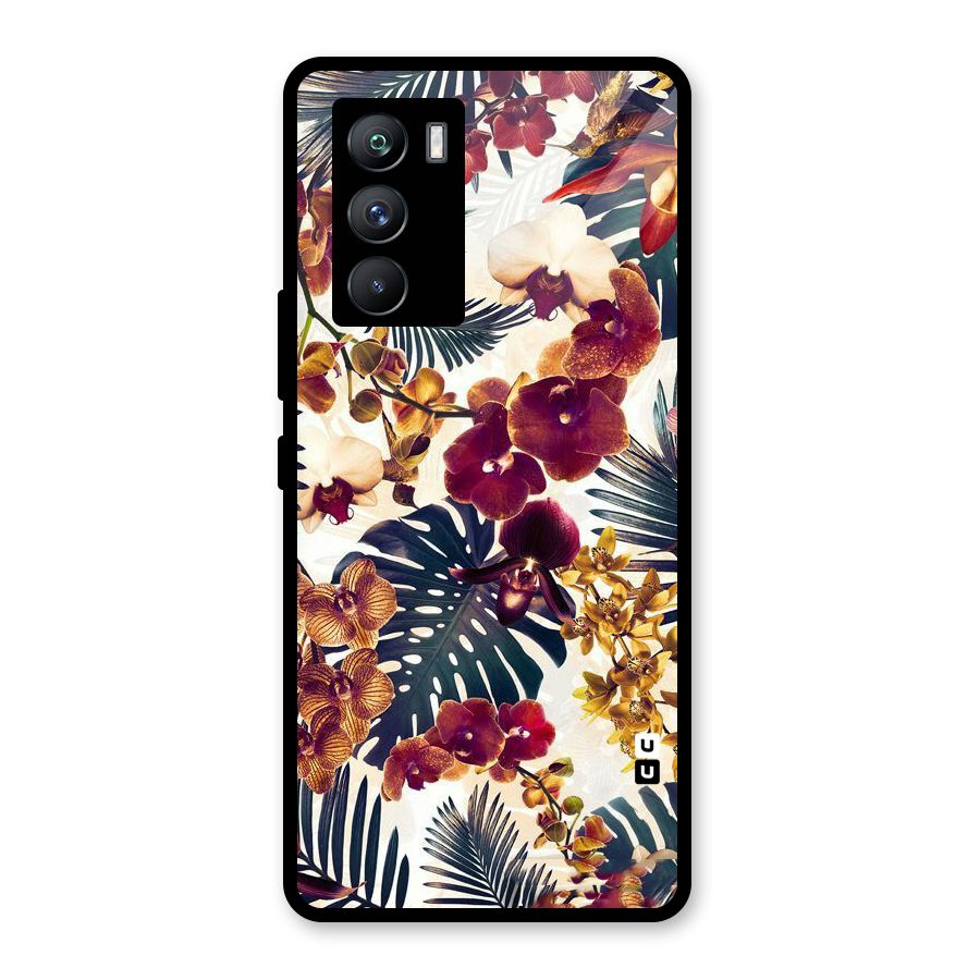 Vintage Rustic Flowers Glass Back Case for Vivo iQOO 9 SE