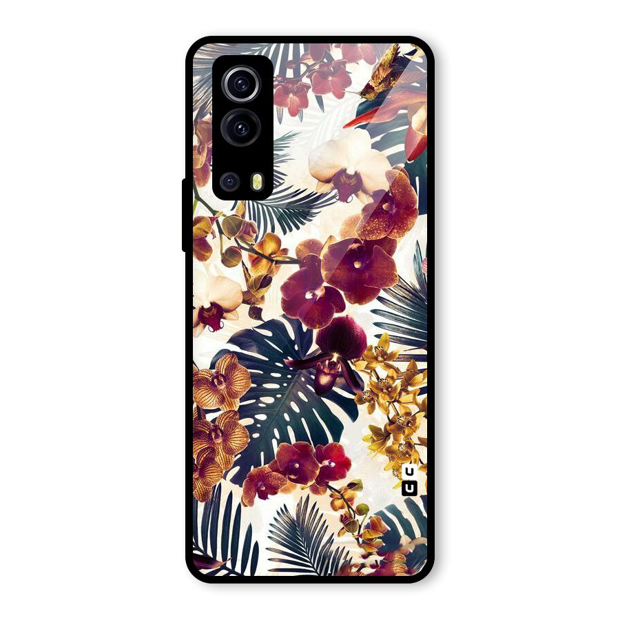 Vintage Rustic Flowers Glass Back Case for Vivo iQOO Z3