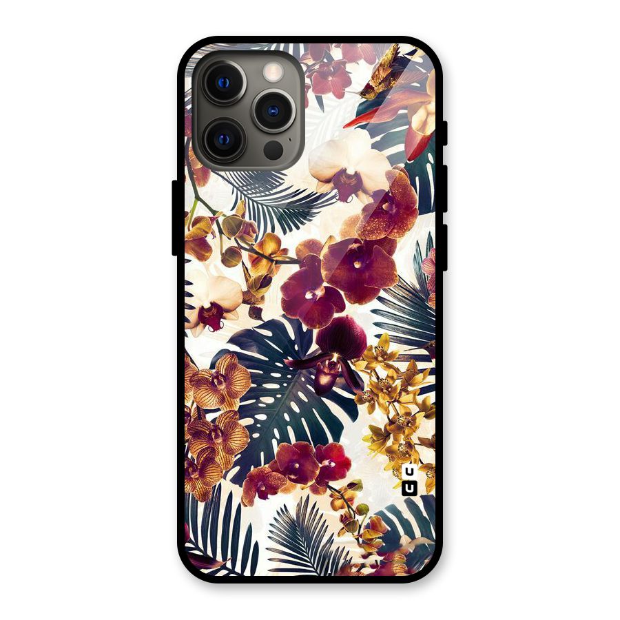 Vintage Rustic Flowers Glass Back Case for iPhone 12 Pro Max