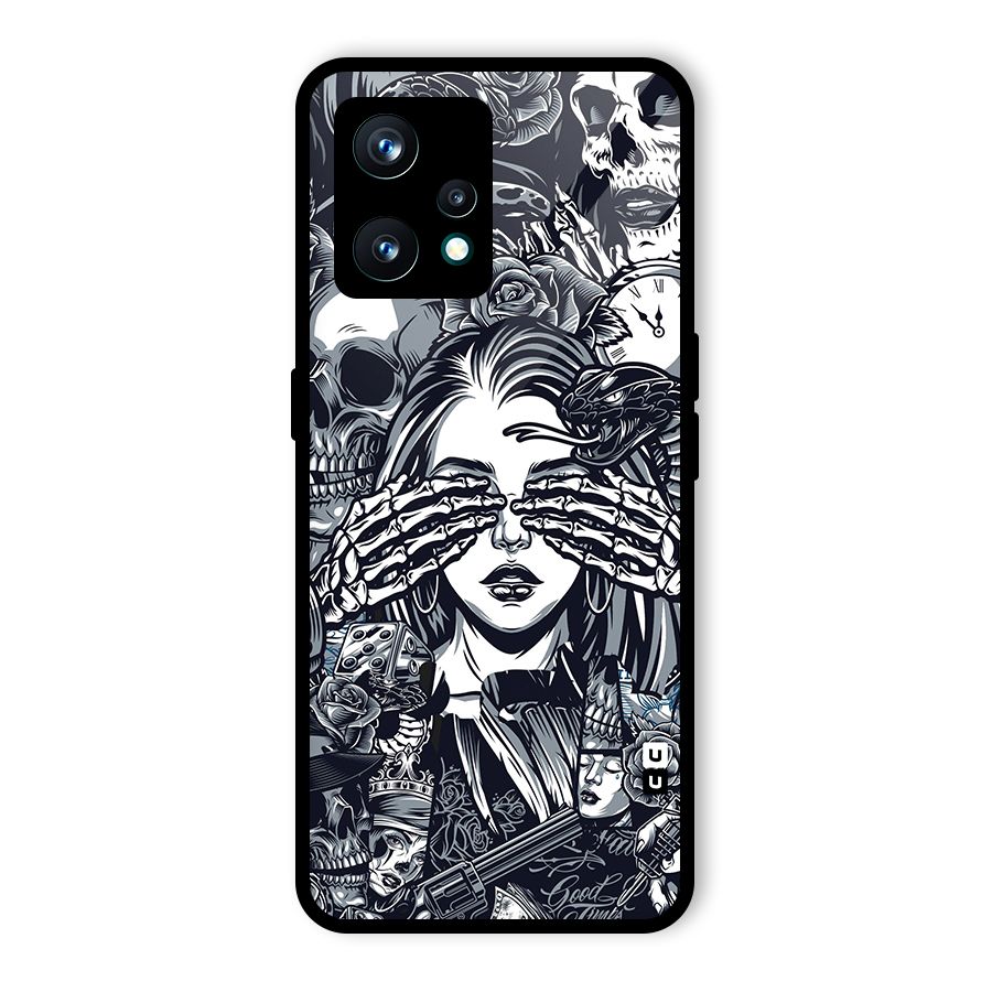 Vintage Skulls and Girl Style Glass Back Case for Realme 9 Pro Plus 5G