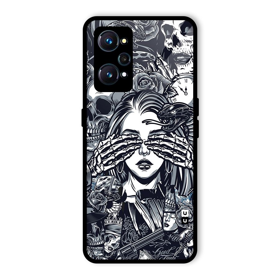 Vintage Skulls and Girl Style Glass Back Case for Realme GT Neo2