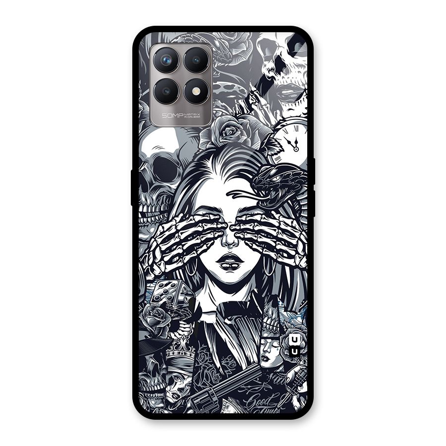 Vintage Skulls and Girl Style Glass Back Case for Realme Narzo 50