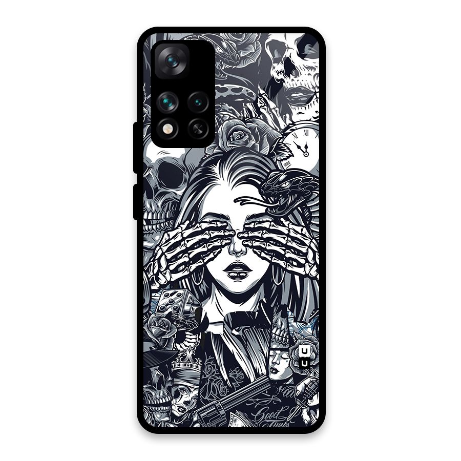 Vintage Skulls and Girl Style Glass Back Case for Xiaomi 11i 5G