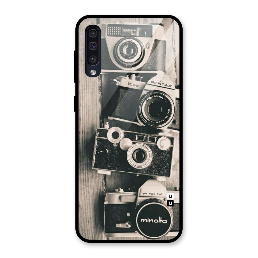 Vintage Style Shutter Glass Back Case for Galaxy A30s