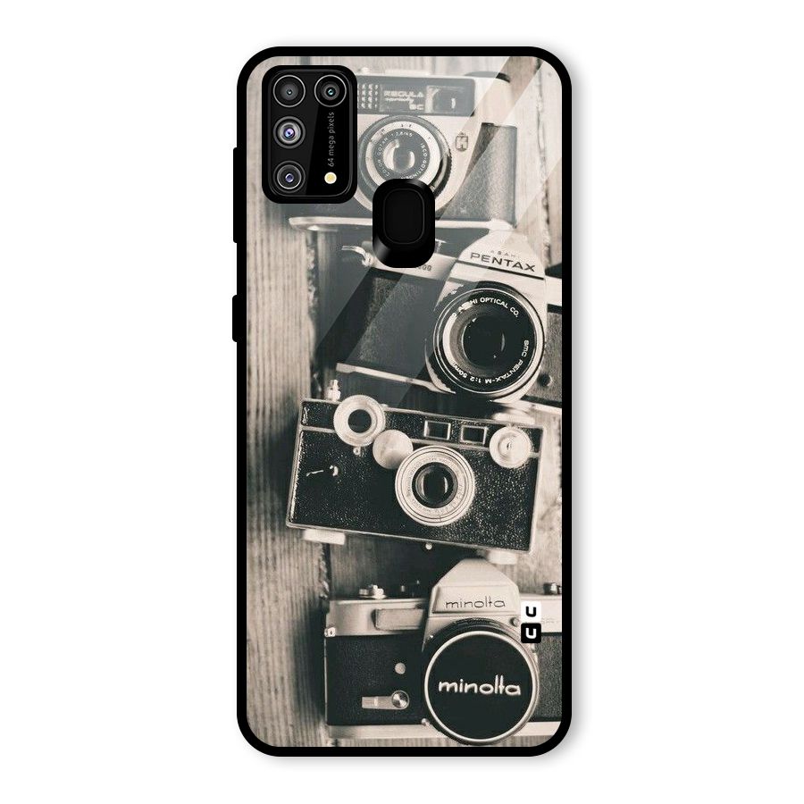 Vintage Style Shutter Glass Back Case for Galaxy F41