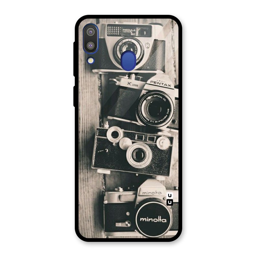 Vintage Style Shutter Glass Back Case for Galaxy M20
