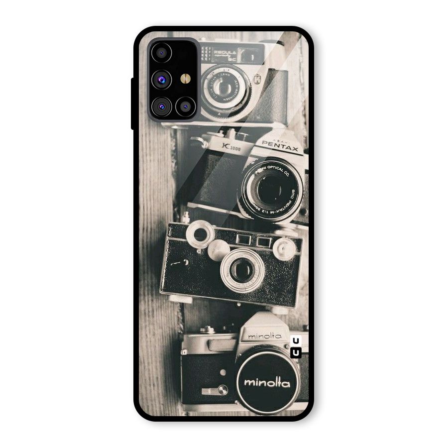 Vintage Style Shutter Glass Back Case for Galaxy M31s
