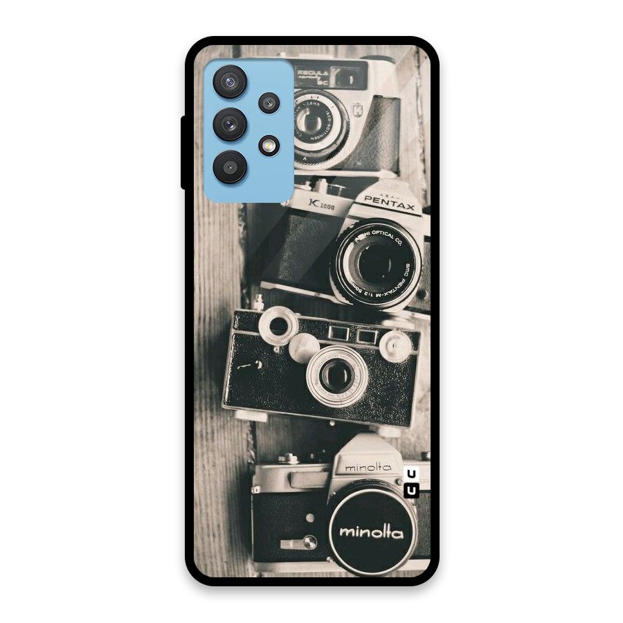 Vintage Style Shutter Glass Back Case for Galaxy M32 5G