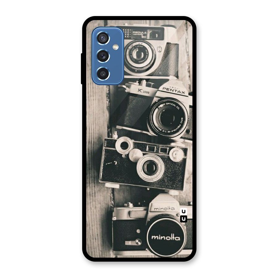 Vintage Style Shutter Glass Back Case for Galaxy M52 5G