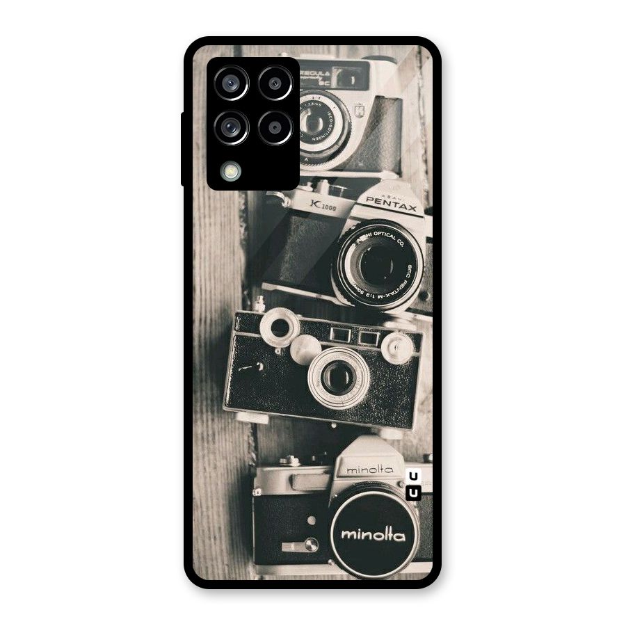 Vintage Style Shutter Glass Back Case for Galaxy M53 5G