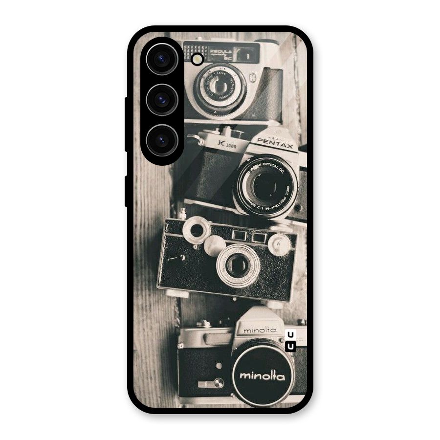 Vintage Style Shutter Glass Back Case for Galaxy S23