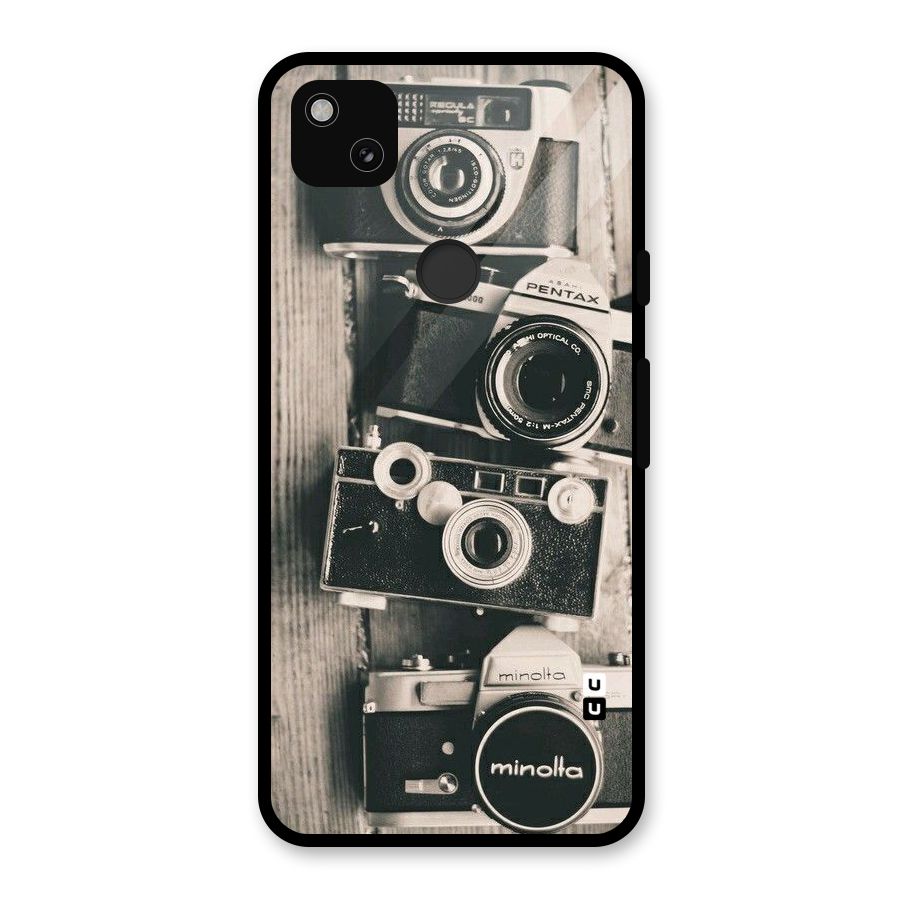 Vintage Style Shutter Glass Back Case for Google Pixel 4a