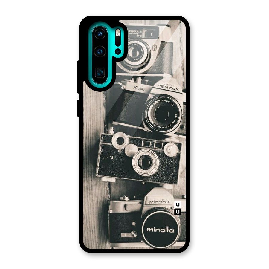 Vintage Style Shutter Glass Back Case for Huawei P30 Pro