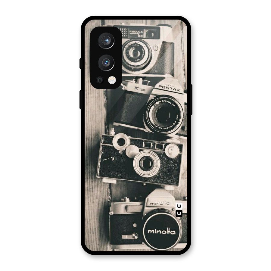 Vintage Style Shutter Glass Back Case for OnePlus Nord 2 5G