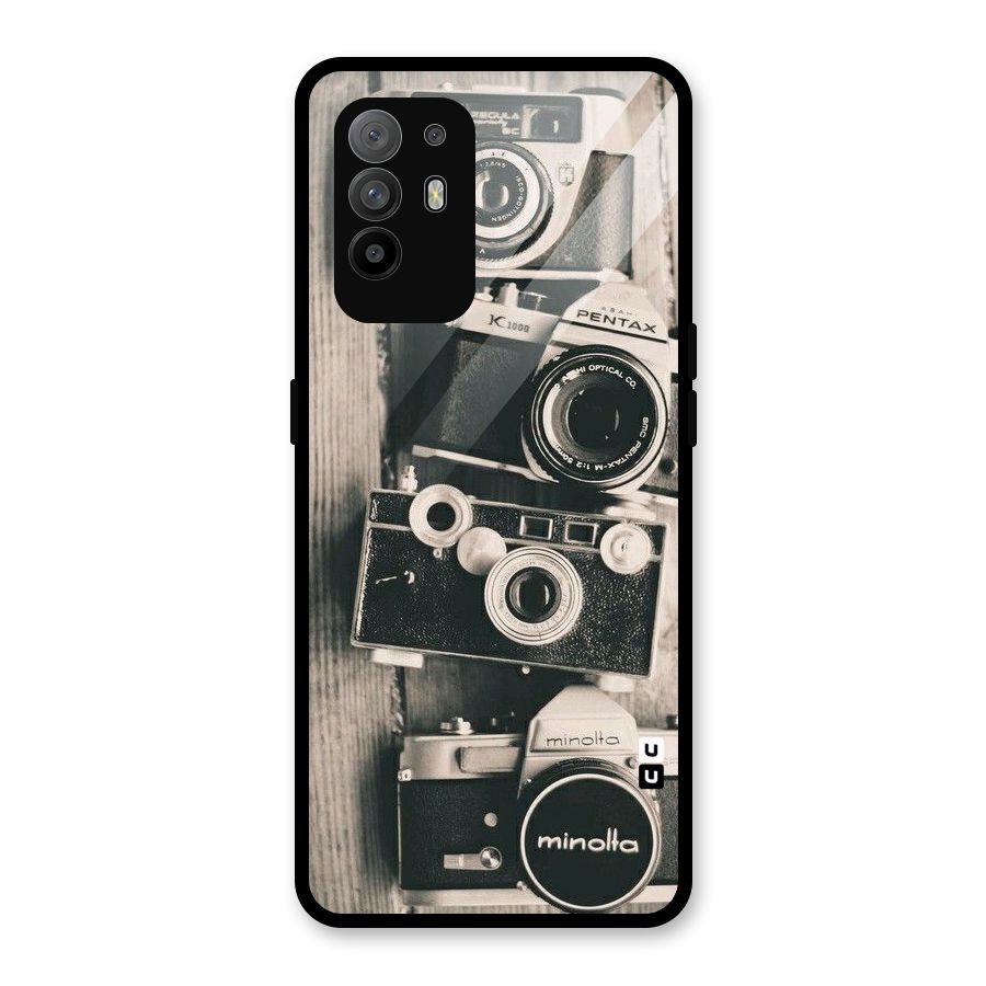 Vintage Style Shutter Glass Back Case for Oppo F19 Pro Plus 5G
