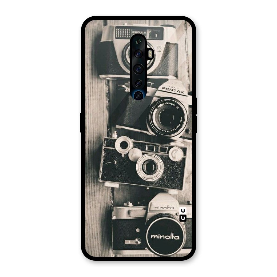 Vintage Style Shutter Glass Back Case for Oppo Reno2 Z
