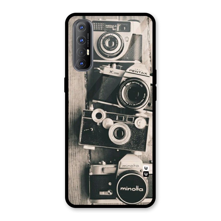 Vintage Style Shutter Glass Back Case for Oppo Reno3 Pro