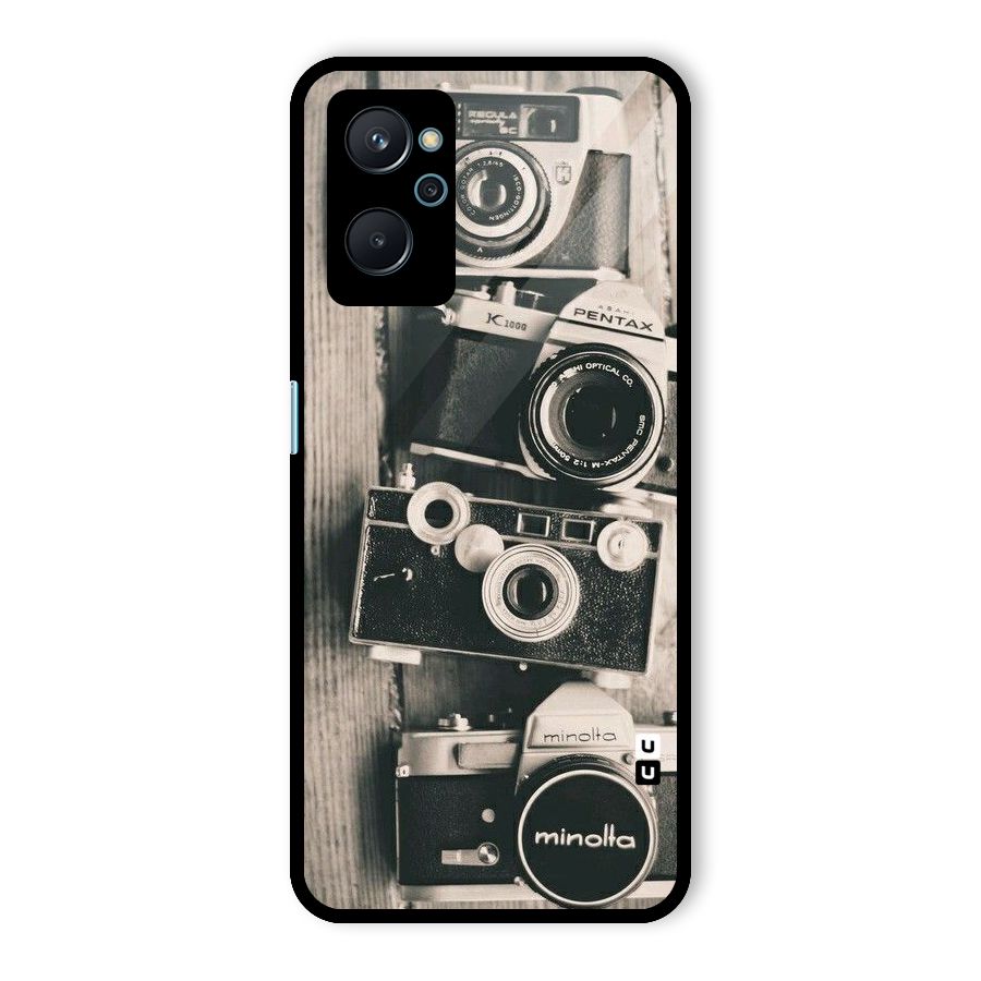 Vintage Style Shutter Glass Back Case for Realme 9i