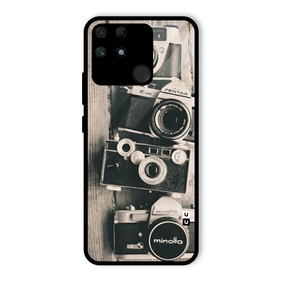 Vintage Style Shutter Glass Back Case for Realme Narzo 50A