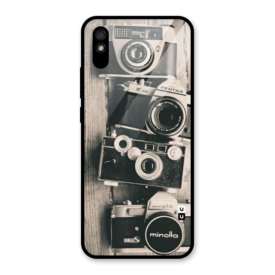 Vintage Style Shutter Glass Back Case for Redmi 9A