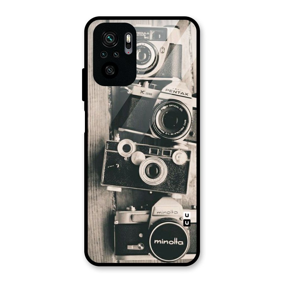 Vintage Style Shutter Glass Back Case for Redmi Note 10S