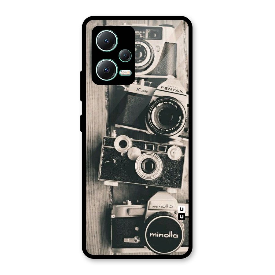 Vintage Style Shutter Glass Back Case for Redmi Note 12 5G