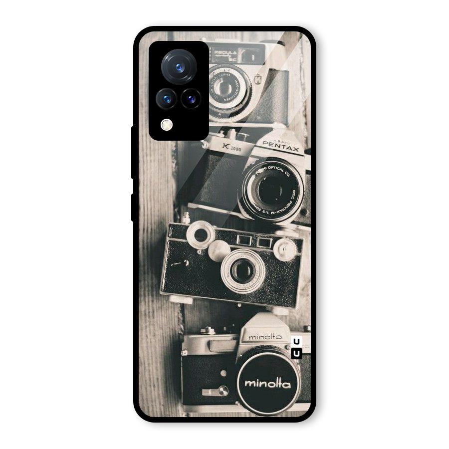 Vintage Style Shutter Glass Back Case for Vivo V21 5G