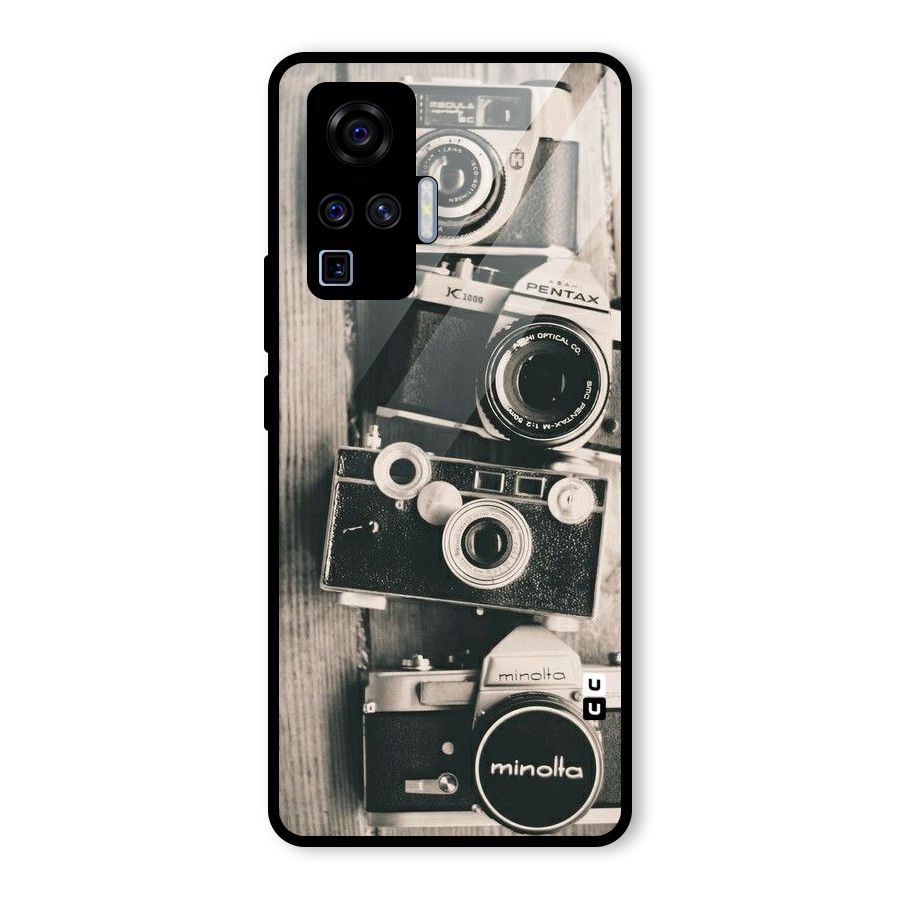Vintage Style Shutter Glass Back Case for Vivo X50 Pro