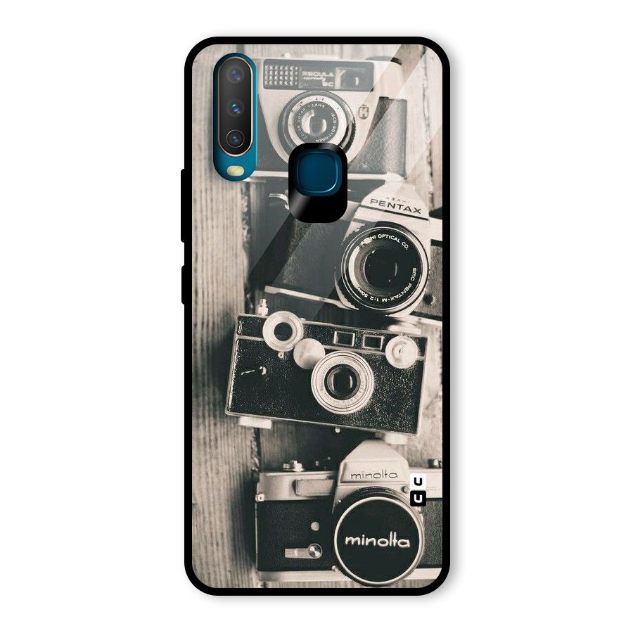 Vintage Style Shutter Glass Back Case for Vivo Y15