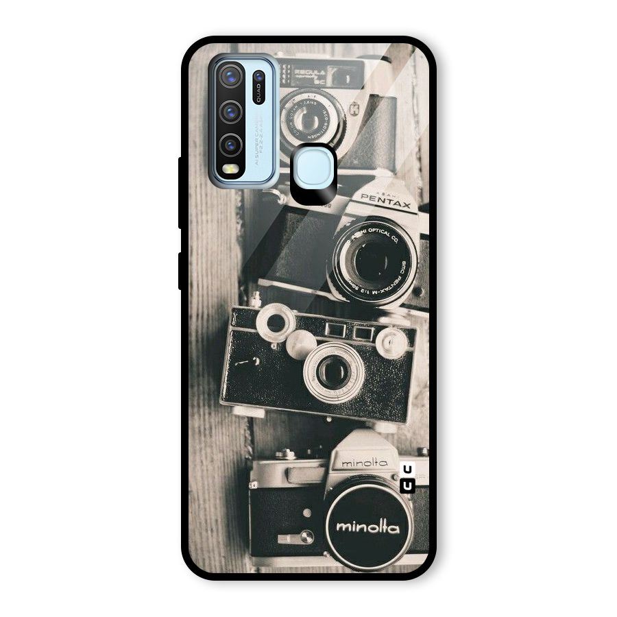Vintage Style Shutter Glass Back Case for Vivo Y30