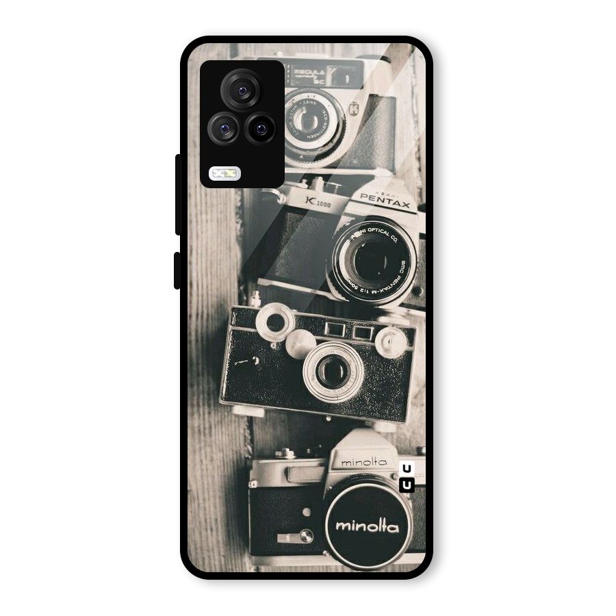 Vintage Style Shutter Glass Back Case for Vivo iQOO 7 Legend 5G